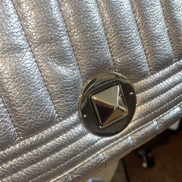 Quilted Metallic Champagne Kate Spade Purse - Picture 7 of 15